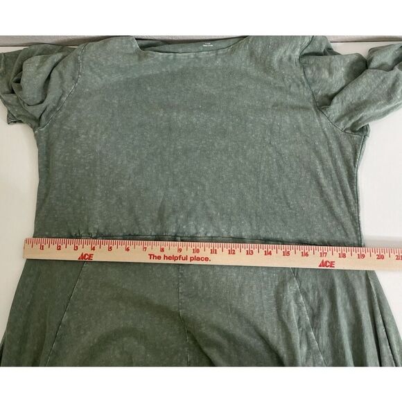 Soft Surroundings Dress L Eyelet Lace Asymmetric Hem Lagenlook Bohemian Green - Picture 8 of 10